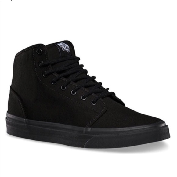 solid black high top vans